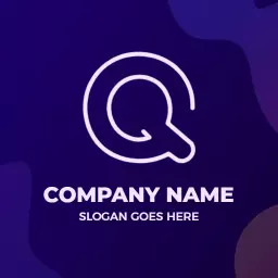 Modern Purple and White Q Letter Design for Branding Logo Template