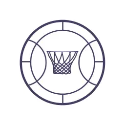 Modern Purple Basketball Icon Showcasing Team Spirit Logo Template