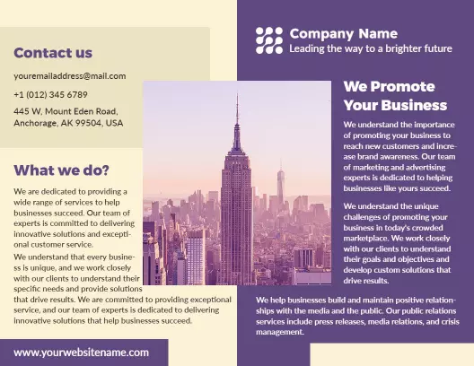 Modern Purple Business Growth and Marketing Company Brochure Template