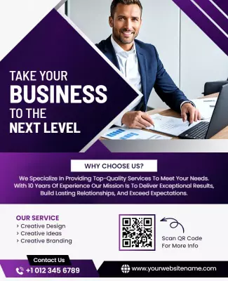 Modern Purple Business Growth Strategy Poster Template