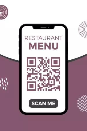 Modern Purple Digital Restaurant Menu Poster Template