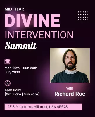Modern Purple Divine Intervention Summit Poster Template