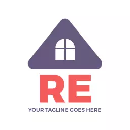Modern Purple House Design Representing Real Estate Logo Template