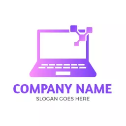 Modern Purple Laptop Design for Innovative Computer Solutions Logo Template