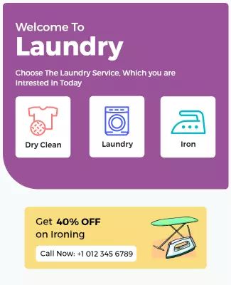 Modern Purple Laundry Service Promotion Poster Template