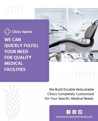 Modern Purple Medical Facility Customization Poster Template