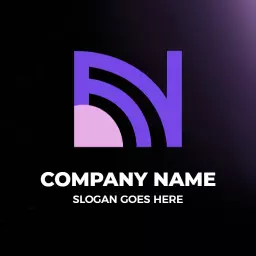 Modern Purple N Letter Design Representing Communication Logo Template