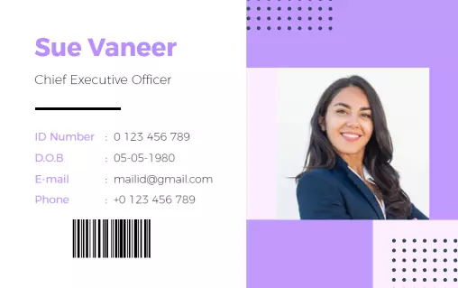 Modern Purple Professional Identity Card Template