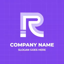 Modern Purple R Letter Design Emphasizing Brand Identity Logo Template