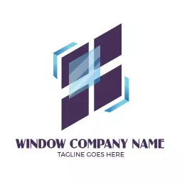 Modern Purple Window Design with Geometric Shapes Logo Template