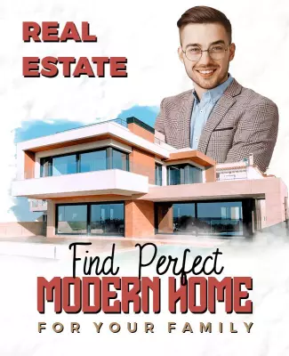 Modern Real Estate Advertisement for Family Home Poster Template