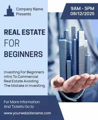 Modern Real Estate Investing Workshop for Beginners Poster Template
