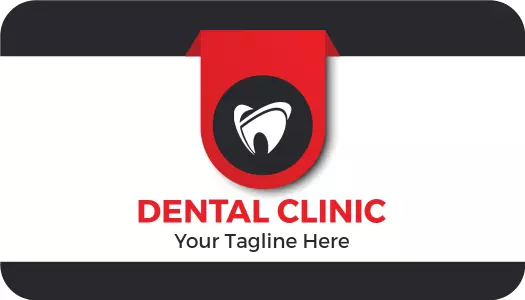 Modern Red and Black Dental Clinic Business Card Template