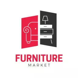Modern Red and Black Furniture Market Logo Design Concept Logo Template