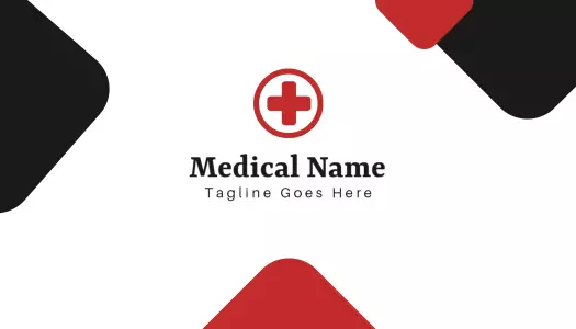 Modern Red and Black Medical Services Business Card Template