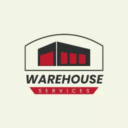 Modern Red and Black Warehouse Services Design Logo Template