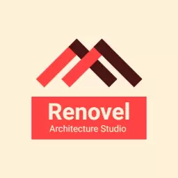 Modern Red and Brown Architectural Design Reflecting Creativity Logo Template