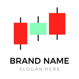 Modern Red and Green Trading Candlestick Chart Logo Template