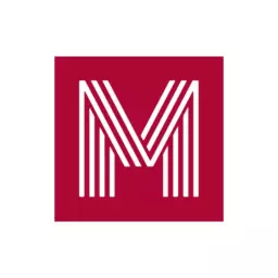 Modern Red and White Design Representing Management Solutions Logo Template