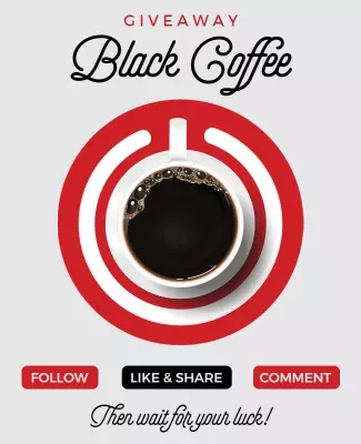 Modern Red Black Coffee Giveaway Invitation Poster Template