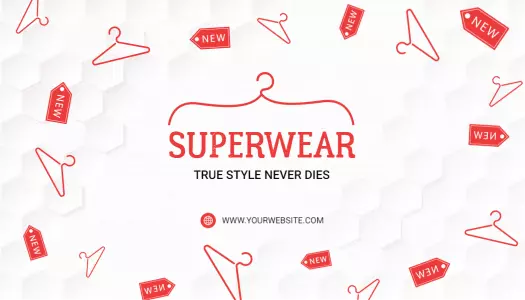 Modern Red Clothing Brand Promotional Business Card Template