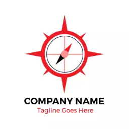 Modern Red Compass Design Representing Expert Surveyors Logo Template