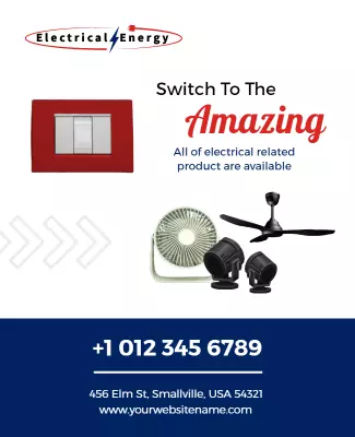 Modern Red Electrical Products Showcase Poster Template