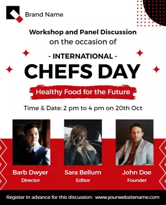 Modern Red International Chefs Day Workshop Poster Template