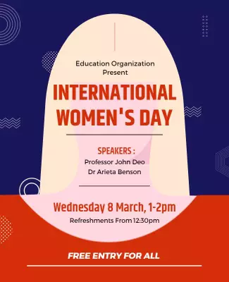 Modern Red International Women's Day Celebration Poster Template