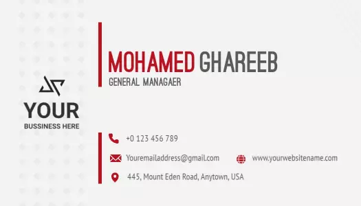 Modern Red Minimalist Professional Visiting Card Template