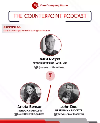 Modern Red Podcast Episode Announcement Poster Template