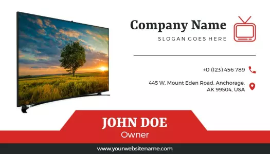 Modern Red TV and Electronics Retailer Business Card Template