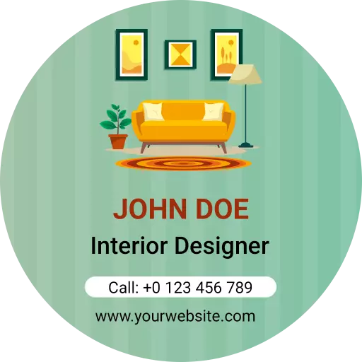 Modern Relaxed Interior Design Living Room Business Card Template