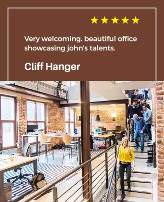 Modern Rustic Office Review Showcase Poster Template