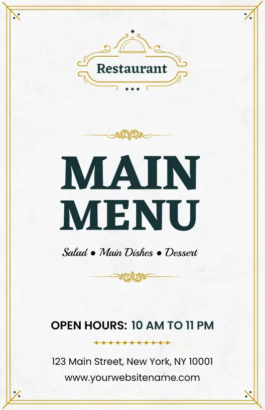 Modern Salad and Sides Restaurant Menu Template