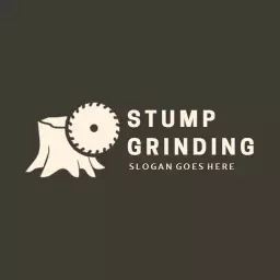 Modern Saw and Stump Design for Efficient Stump Grinding Logo Template