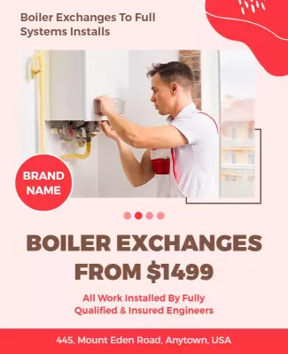 Modern Service Promotion for Boiler Exchanges Poster Template