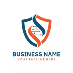 Modern Shield Design with DNA Elements Highlighting Genetics Logo Template