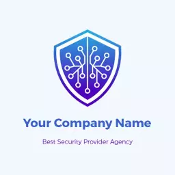 Modern Shield with Circuit Design for Security Agency Logo Template
