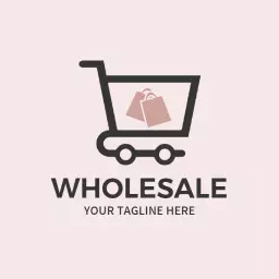 Modern Shopping Cart Icon Representing Wholesale Products Logo Template