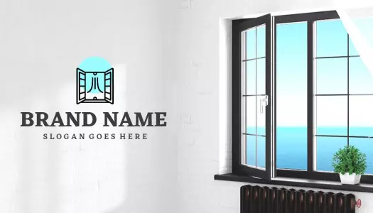 Modern Sleek Window Design for Real Estate Business Card Template
