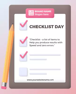 Modern Soft Gradient Checklist Day Productivity Poster Template