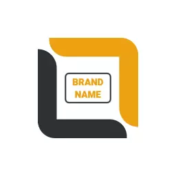 Modern Square Design Featuring Bold Yellow and Black Elements Logo Template