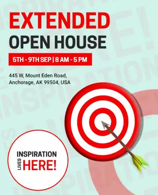 Modern Targeted Invitation for Open House Event Poster Template