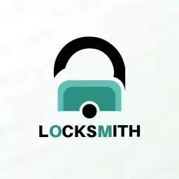 Modern Teal and Black Lock Design for Locksmith Services Logo Template