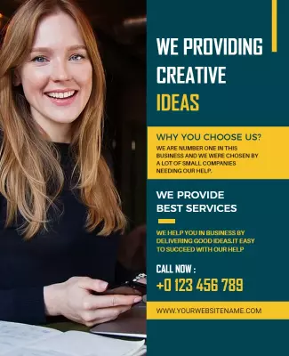 Modern Teal Business Services Creative Ideas Poster Template