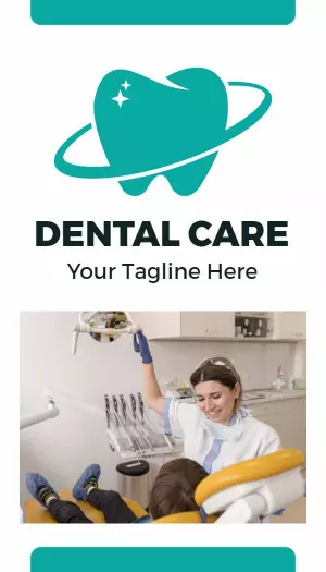 Modern Teal Dental Care Clinic Business Card Template