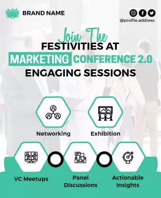 Modern Teal Marketing Conference Engagement Sessions Poster Template