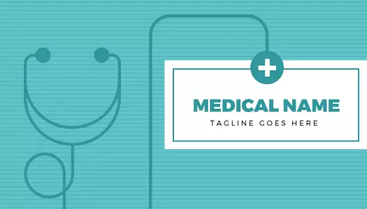 Modern Teal Medical Practice with Stethoscope Business Card Template