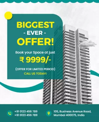 Modern Teal Real Estate Offer Announcement Poster Template